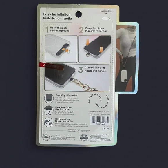 Universal Crossbody gold & white  Phone Strap By Artikl NWT - Picture 2 of 2